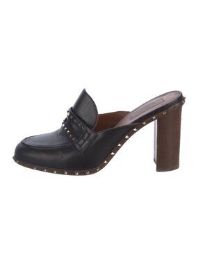 Valentino Rockstud Accents Leather Mules